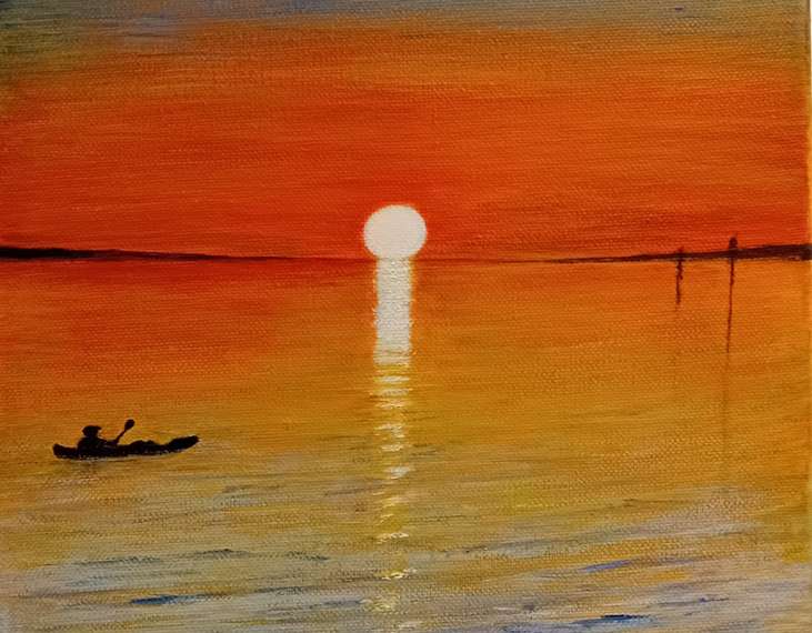 Sunset at Lepe by Pam Kellaway
