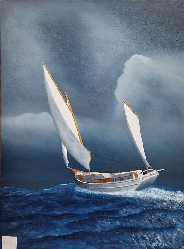 Yacht in Stormy Weather by Trevor Pike