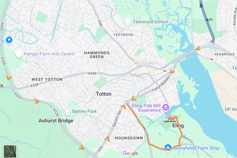 Roads to car park avoiding toll bridge