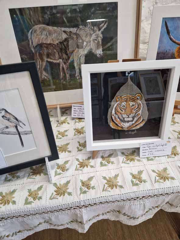 Tiger on Pipal Leaf by Tina Chappell