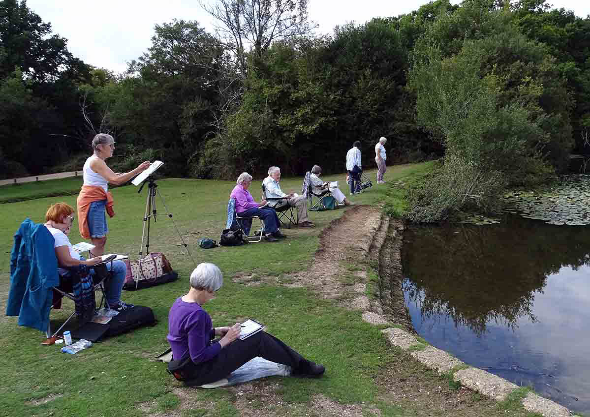 2022 September Sketching at Eyeworth Pond