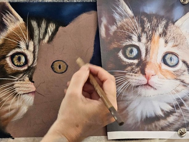 Kitten in soft pastels demo